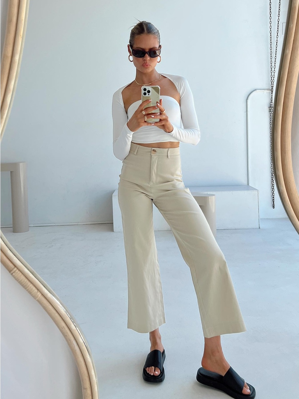 princess polly beige carter pants